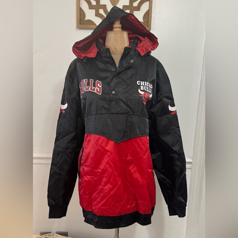 Chicago Bulls Black and Red Men's Jacket